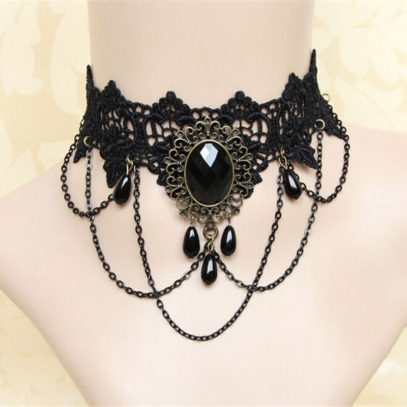 Vintage White Lace Choker Necklace for Brides