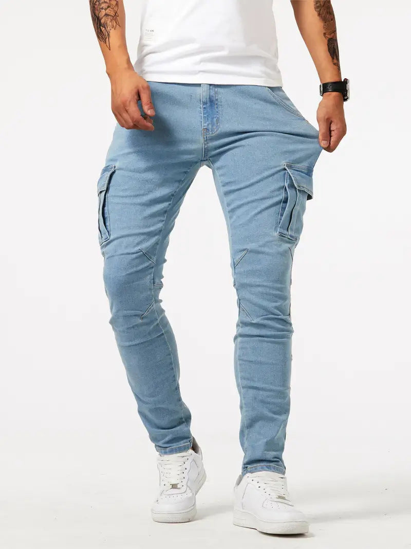 Men’s Multi-Pocket Work Pants – Casual Utility Trousers