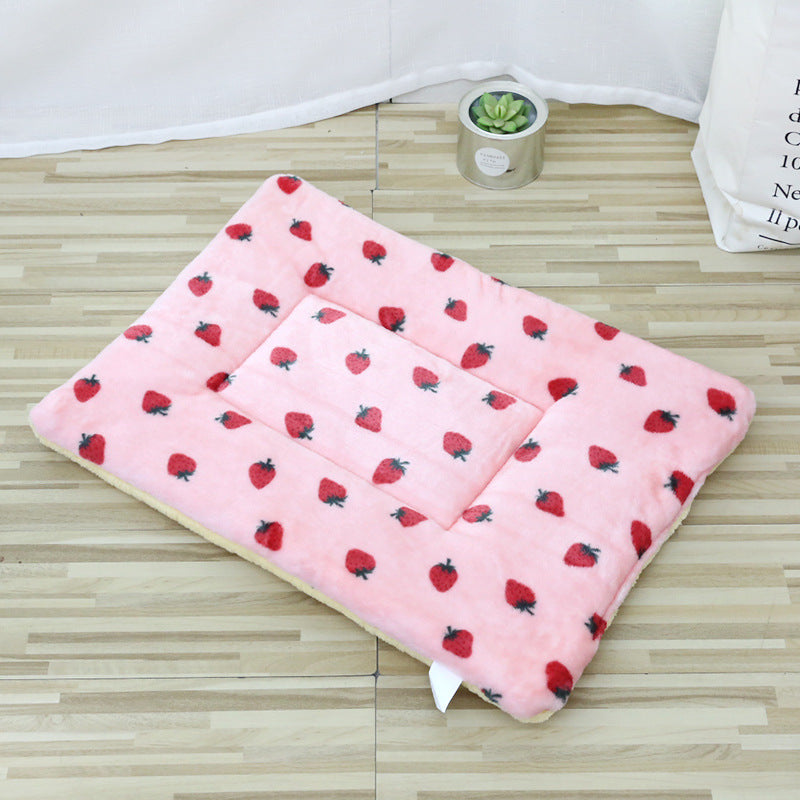 Thick Plush Pet Bed & Blanket – Warm Padded Cushion for Cats & Dogs
