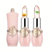 2 PCs Color Changing Dried Flower Jelly Lipstick