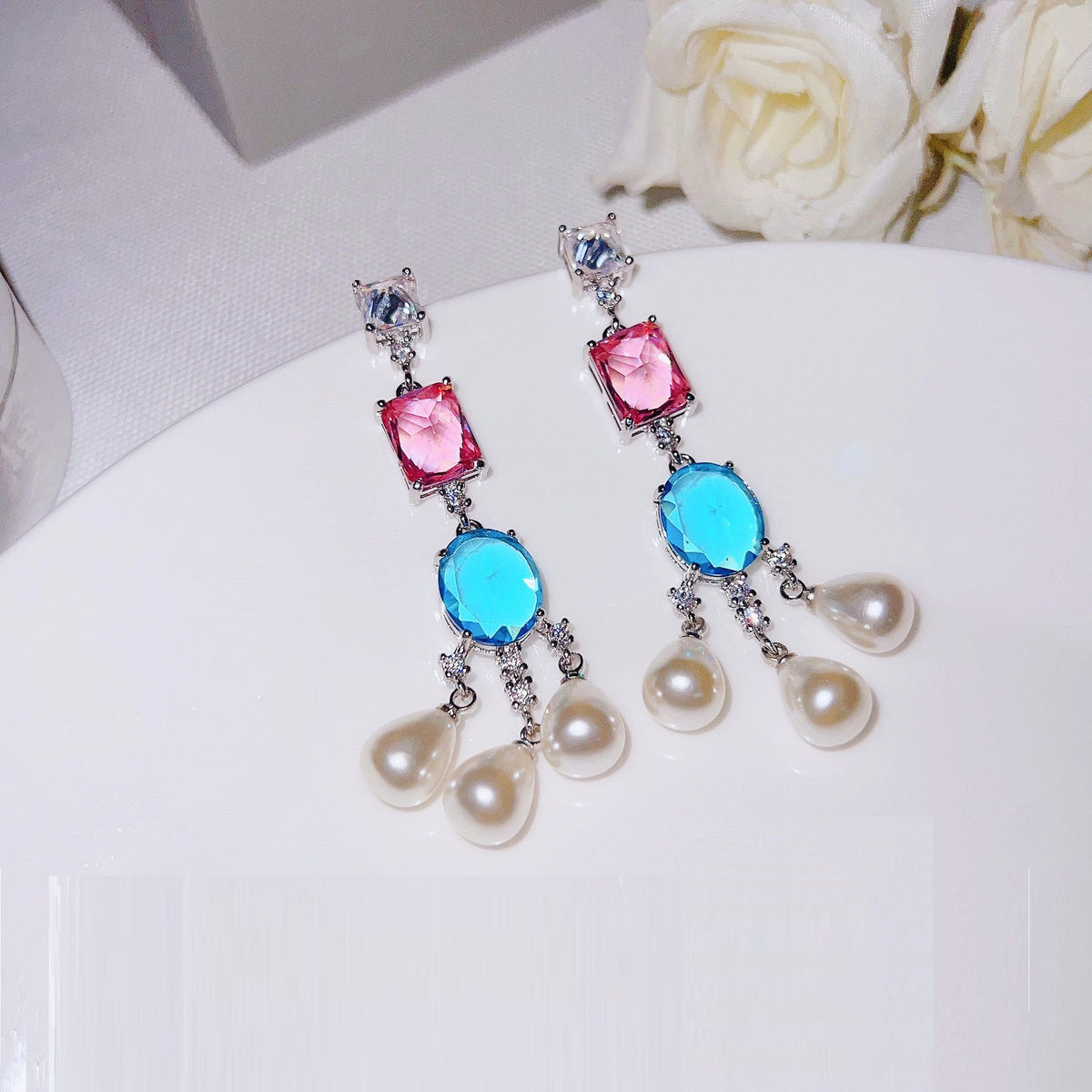 Heavy Industry Fashion Colorful Gemstone Necklace