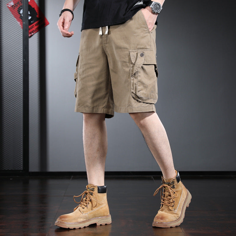 Men’s Casual Cotton Cargo Shorts – Loose Fit Beach & Summer Pants