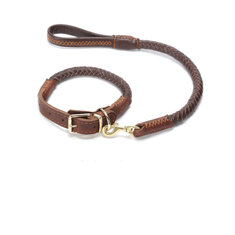 Premium Leather Dog Leash – Heavy-Duty Walking & Training Lead for Medium & Large Dogs