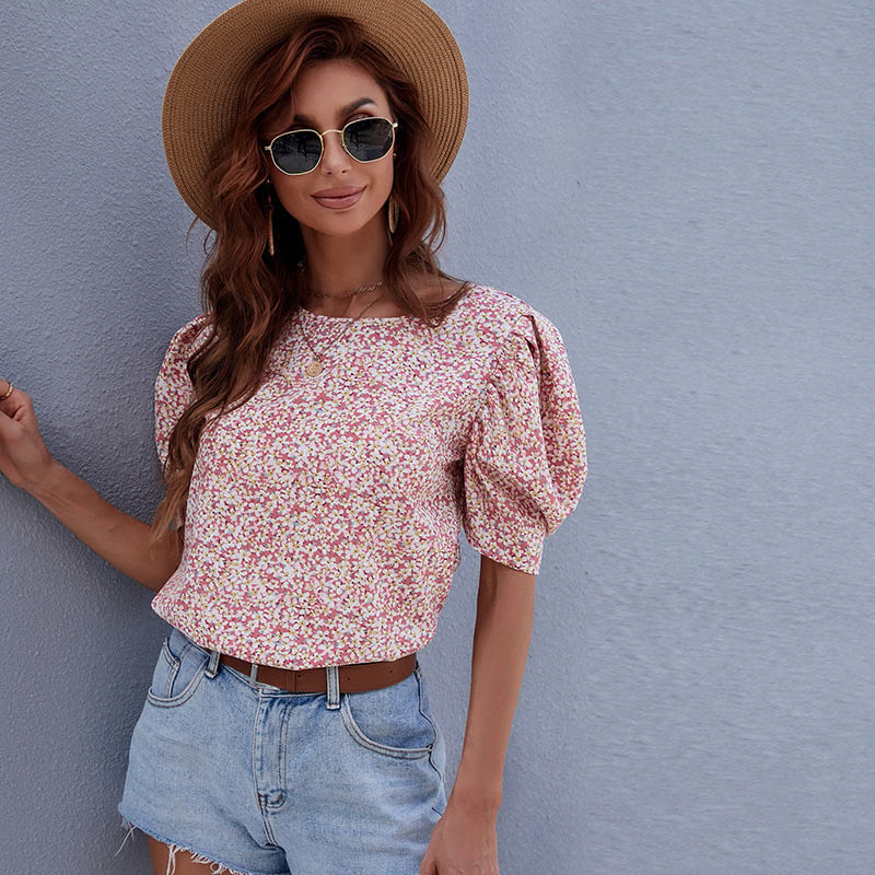Women’s Spring Printed Loose Long Sleeve Top – European Style Casual Shirt
