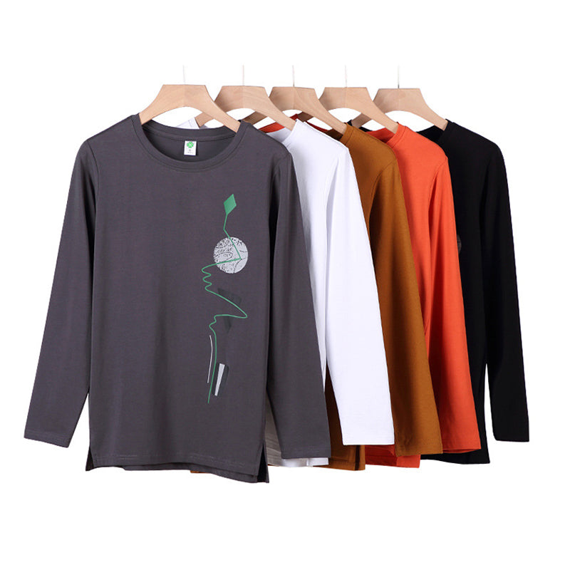 Korean Fashion Printed Cotton T-Shirt for Women