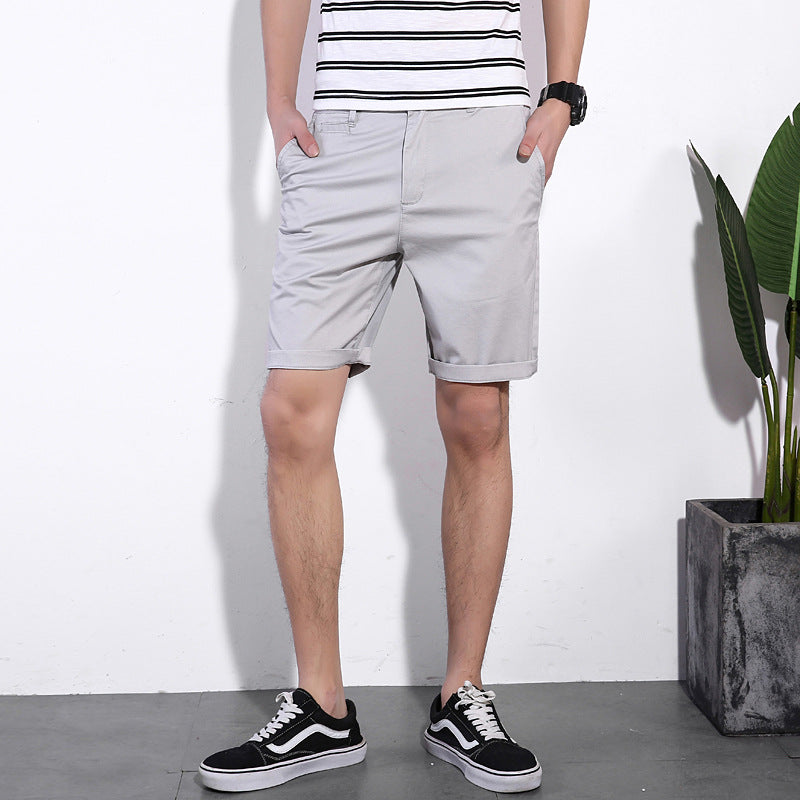 Men’s Casual Solid Color Cotton Shorts – Loose-Fit Summer Everyday Shorts