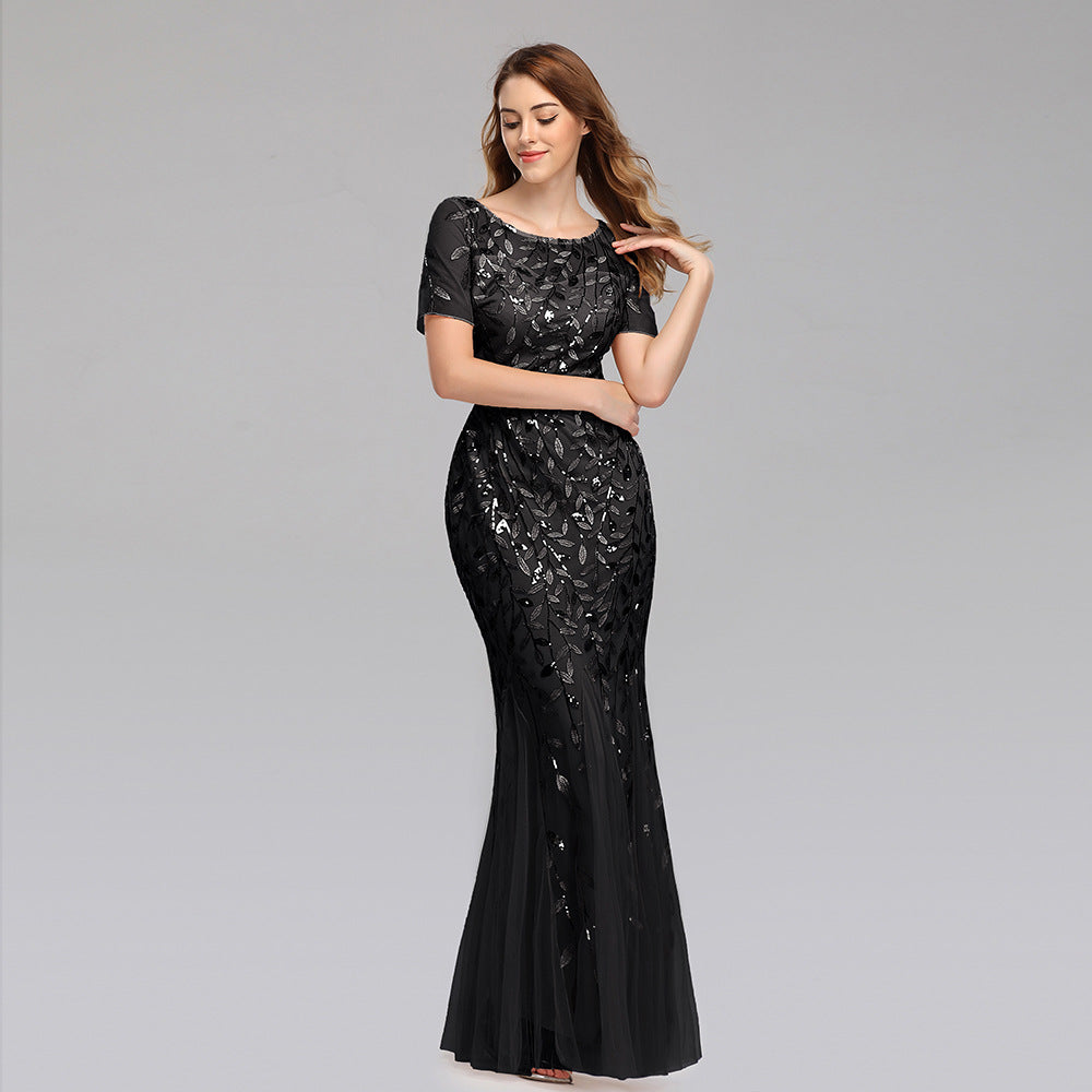 Women’s Lace Mermaid Evening Gown – Elegant Floor-Length Formal Dress S–3XL