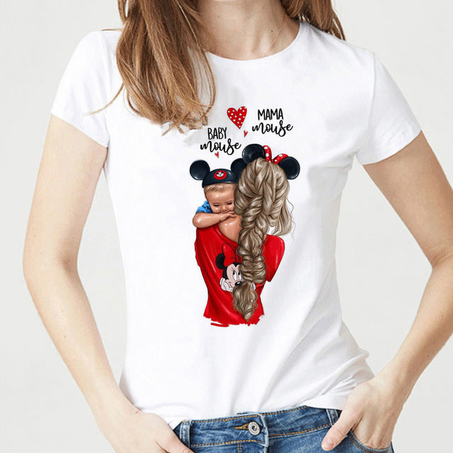 Fashionable Printed White Cotton T-Shirt for Women