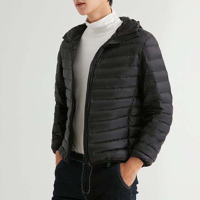 Men’s 90% Down Lightweight Hooded Winter Jacket – USA