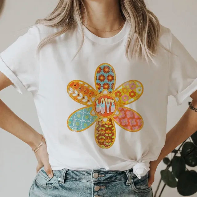 Women’s 90s Smile Letter Graphic T-Shirt – Retro Casual Short Sleeve Tee