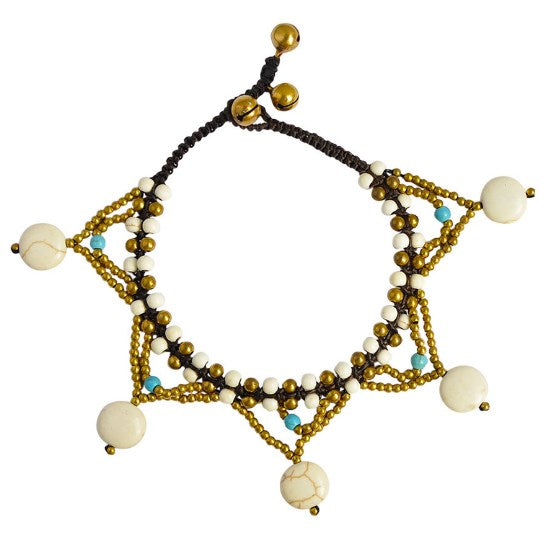 Five-Star Multicolor Turquoise Bell Anklet