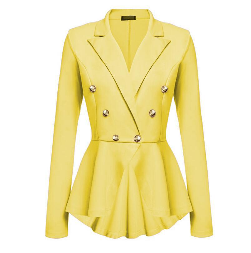 Women’s Double-Breasted Cotton Blazer – Slim-Fit Metal Button Long-Sleeve Jacket, S–XXL
