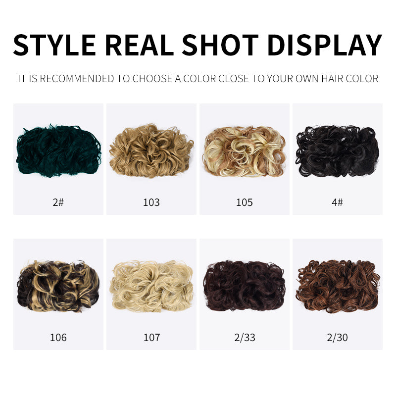 Synthetic Curly Hair Extension with Large Comb Clip – Lightweight Updo Hairpiece for Women