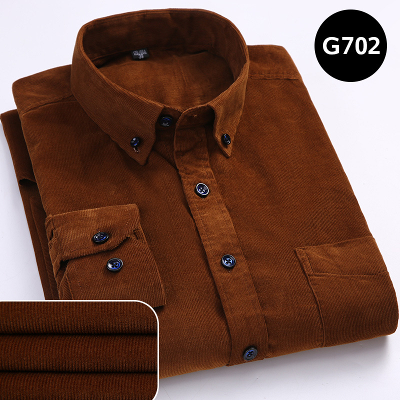 Men’s Cotton Corduroy Long Sleeve Shirt – Slim Fit Casual Button-Up Shirt, S–5XL