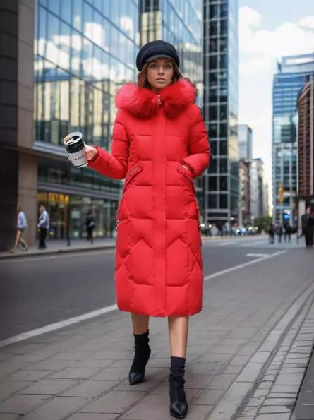 Women’s Slim-Fit Long Padded Jacket – Warm Insulated Winter Coat, 5 Colors, L–4XL