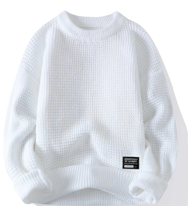 Men’s Elegance Pullover Sweater – Slim-Fit Thick Round Neck Long Sleeve Knit, 4 Colors, P–3G