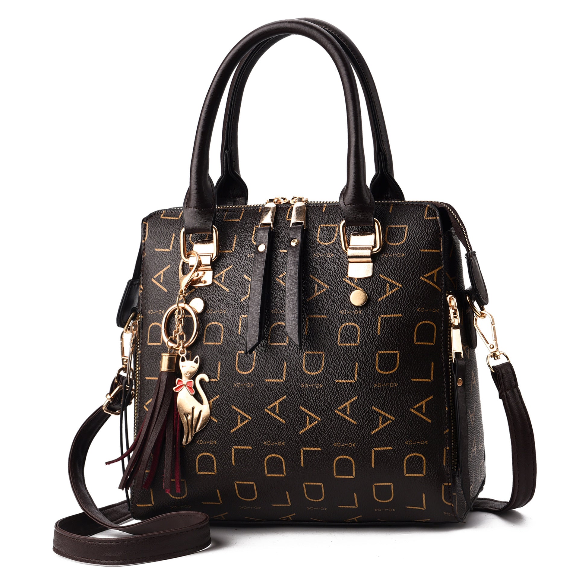 Fashion Shoulder Bag for Women – Large PU Leather Boston Tote with Multi-Pocket Storage