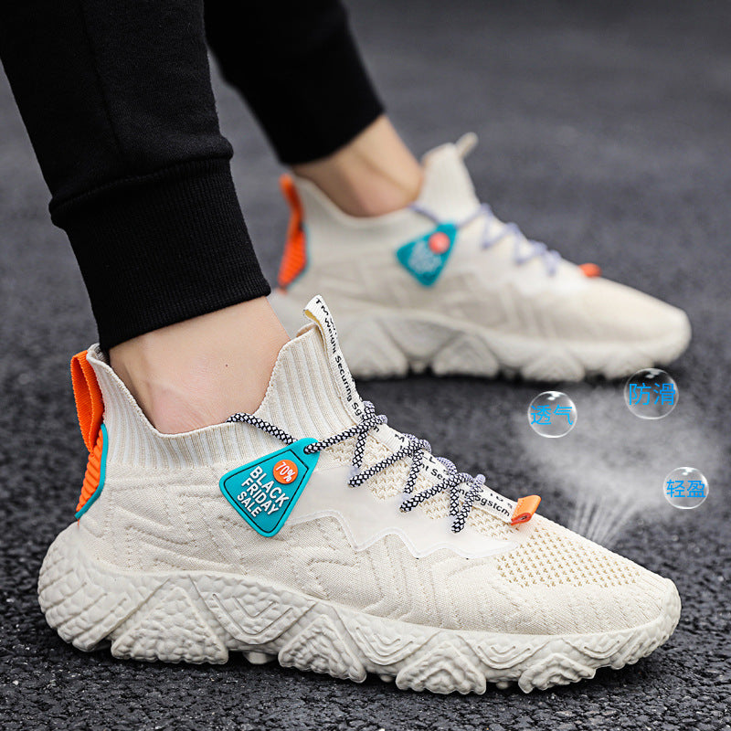 Korean Style Breathable Knit Sneakers for Men