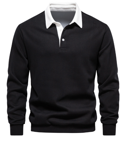 Men’s Casual Polo Collar Sweater – Soft Breathable Lightweight Knit Pullover, 9 Colors, S–2XL