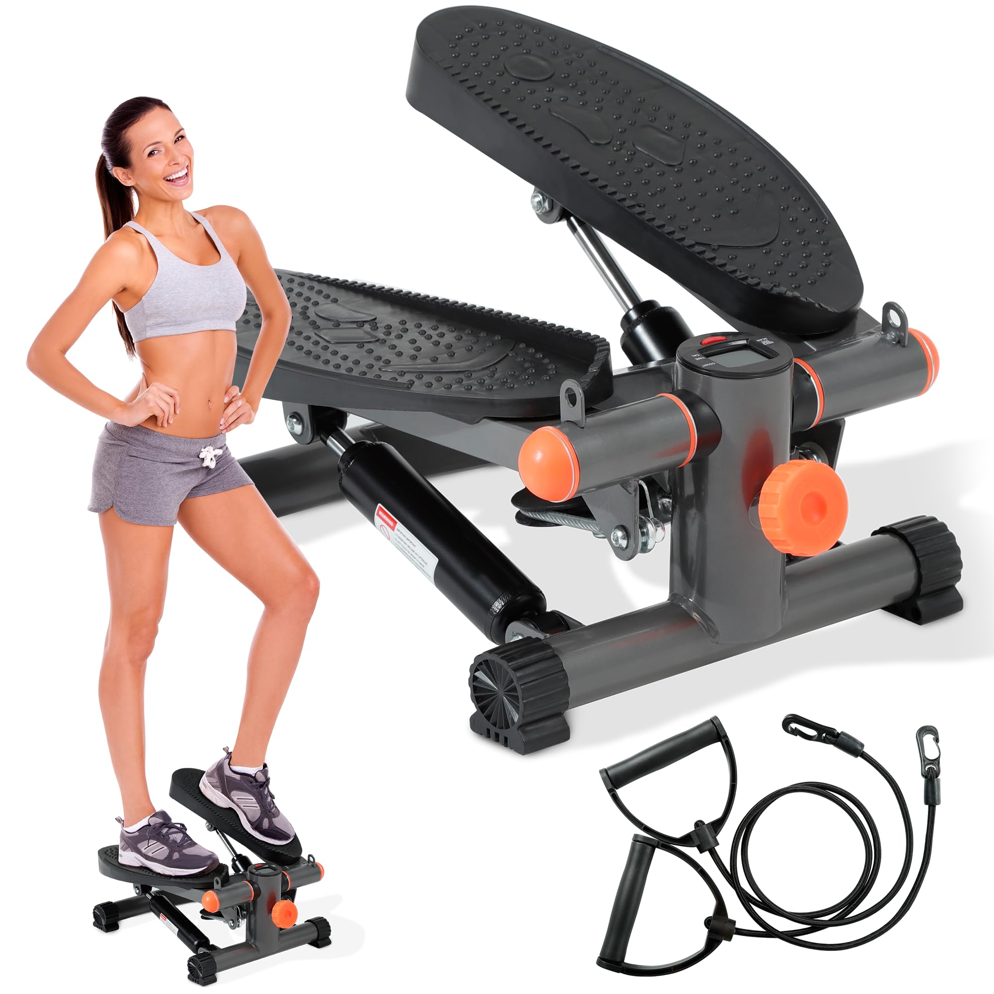 Mini Stair Stepper – Cardio Climber with Resistance Bands for Full-Body Workouts