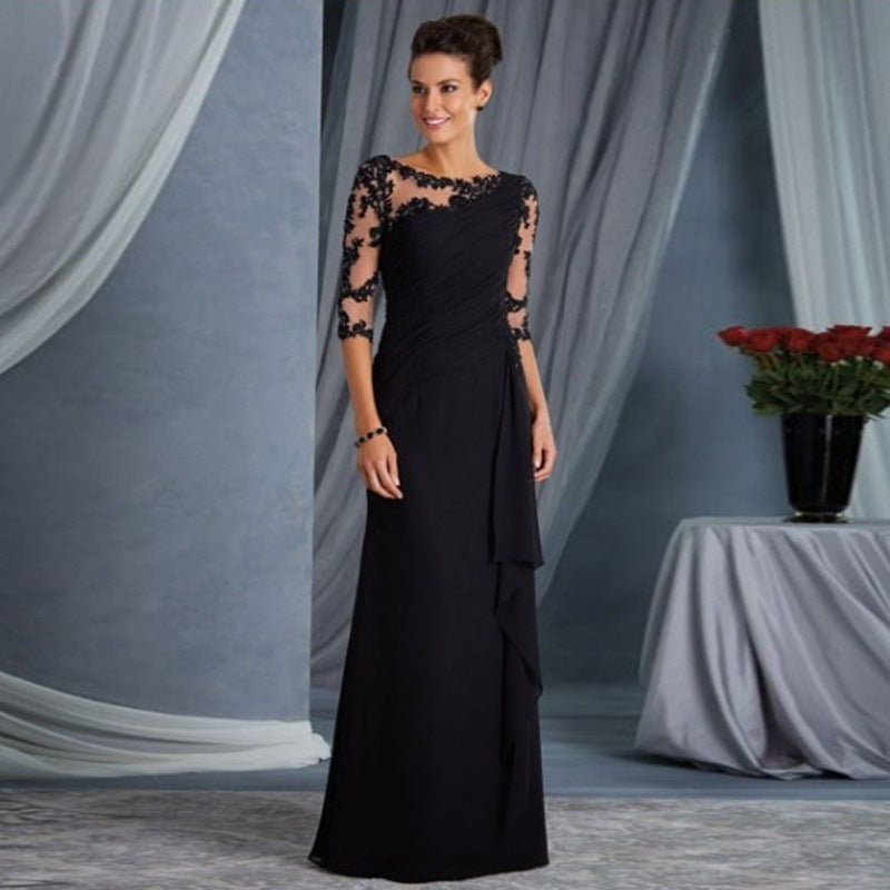 Women’s Sheer Lace Evening Dress – Elegant Romantic Lace Gown S–2XL