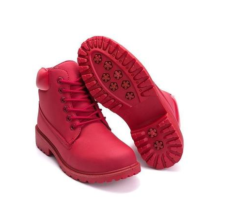 Women’s Pink Martin Boots – Flat Leather-Style Ankle Boots