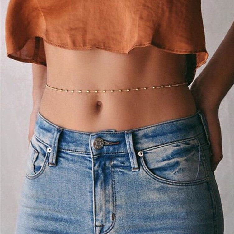 Women’s Snake Bone Waist Body Chain – Adjustable Gold & Silver Summer Streetwear Jewelry