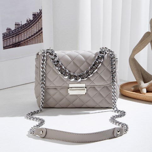 Fashionable Quilted Chain Bag for Women – Elegant PU Shoulder Handbag with Chic Chain Strap