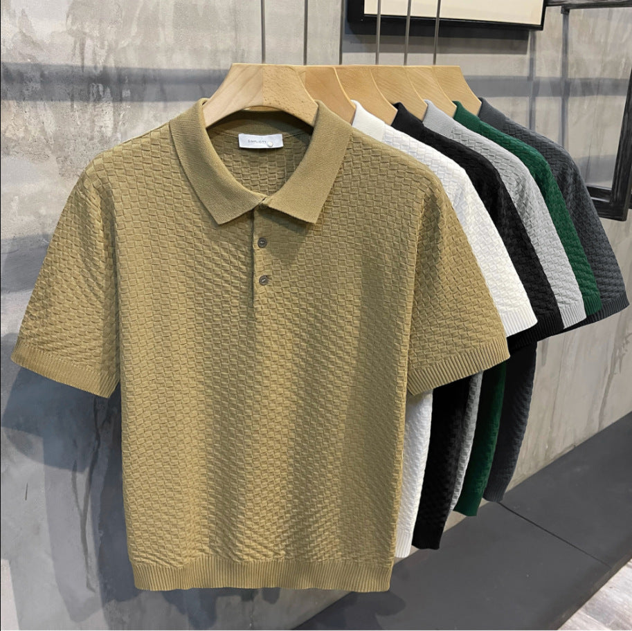 Men’s Slim Fit Cotton Blend Polo Shirt – Vintage Lapel Short Sleeve Summer Tee, M–3XL