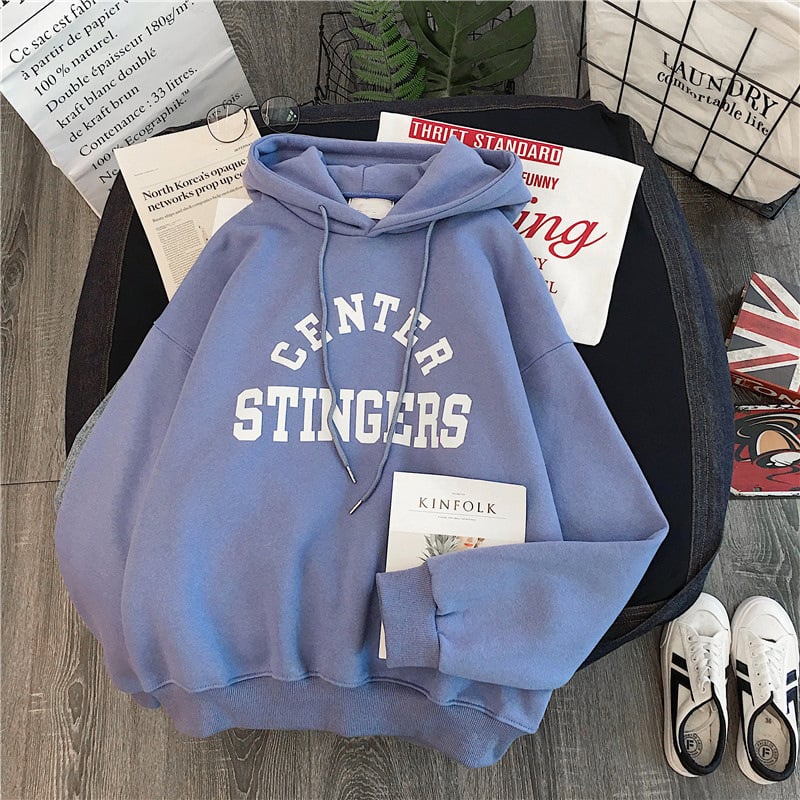 Women’s Loose Hooded Long-Sleeve Sweater – Soft Polyester Casual Pullover, 6 Colors, S–2XL