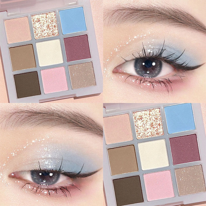 DIKALU Sunset Glow 9-Color Eyeshadow Palette – Matte & Shimmer
