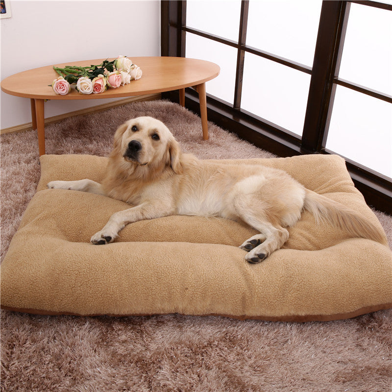 Extra-Large Warm Dog Bed – Thick Lambskin & PP Cotton Bed for Golden Retrievers & Large Dogs