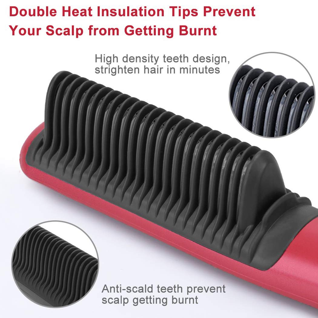 Straightening Brush – 2-in-1 Ceramic Hair Straightener & Curling Tool