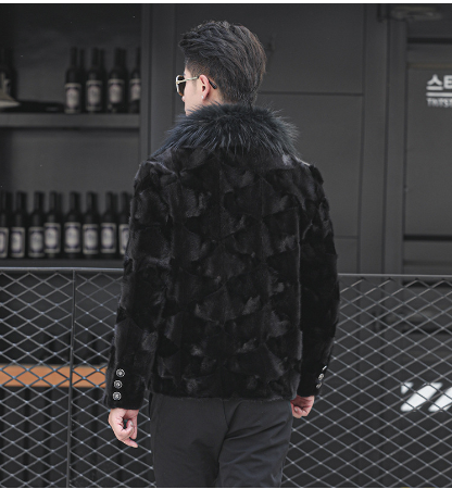 Men’s Faux Fur Coat – Trendy Mid-Length Winter Fashion Jacket