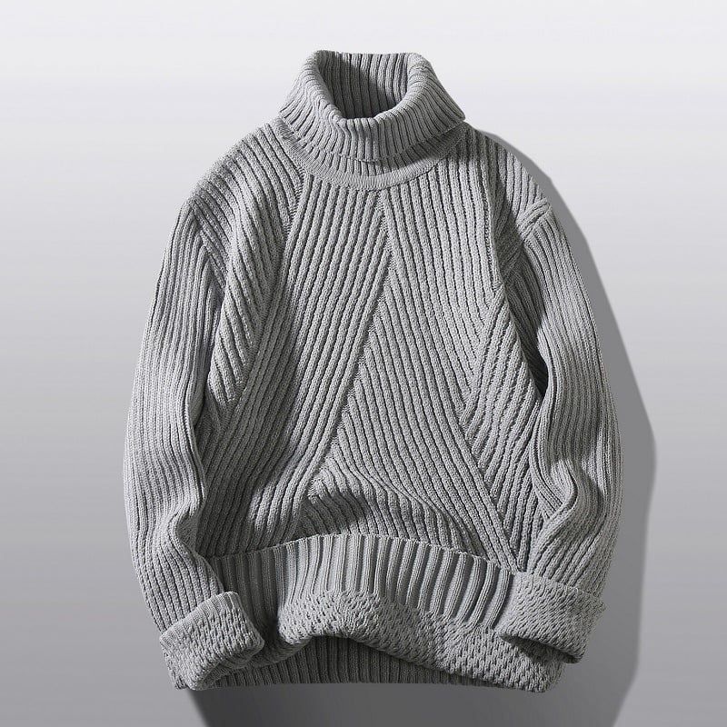 Men’s Premium Thickened High-Neck Sweater – Warm Winter Knitwear – USA