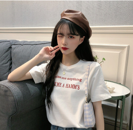Cute Cartoon Dog Embroidered T-Shirt for Women