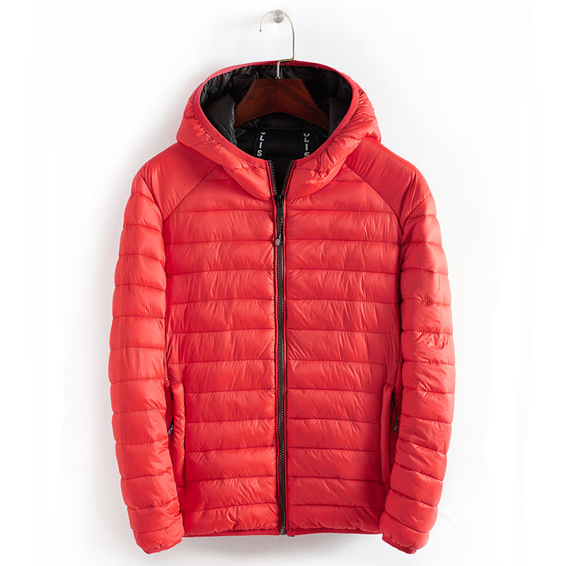 Men’s Winter Lightweight Hooded Cotton Jacket – Warm Casual Padded Coat, 3 Colors, S–3XL