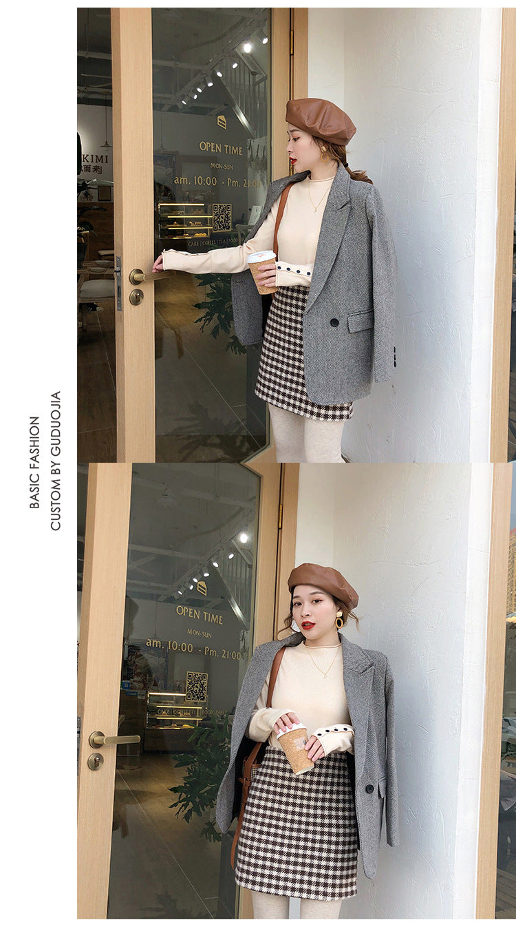 Women’s Fall Half-Turtleneck Knit Sweater – Loose Long Sleeve Casual Pullover