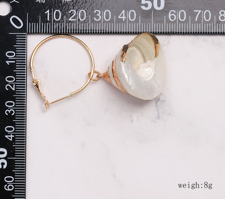Geometric Shell Earrings for Women – Trendy Modern Statement Jewelry