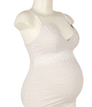 Women’s Cotton Nursing Tank Top with Lace Trim – Breastfeeding Maternity Camisole