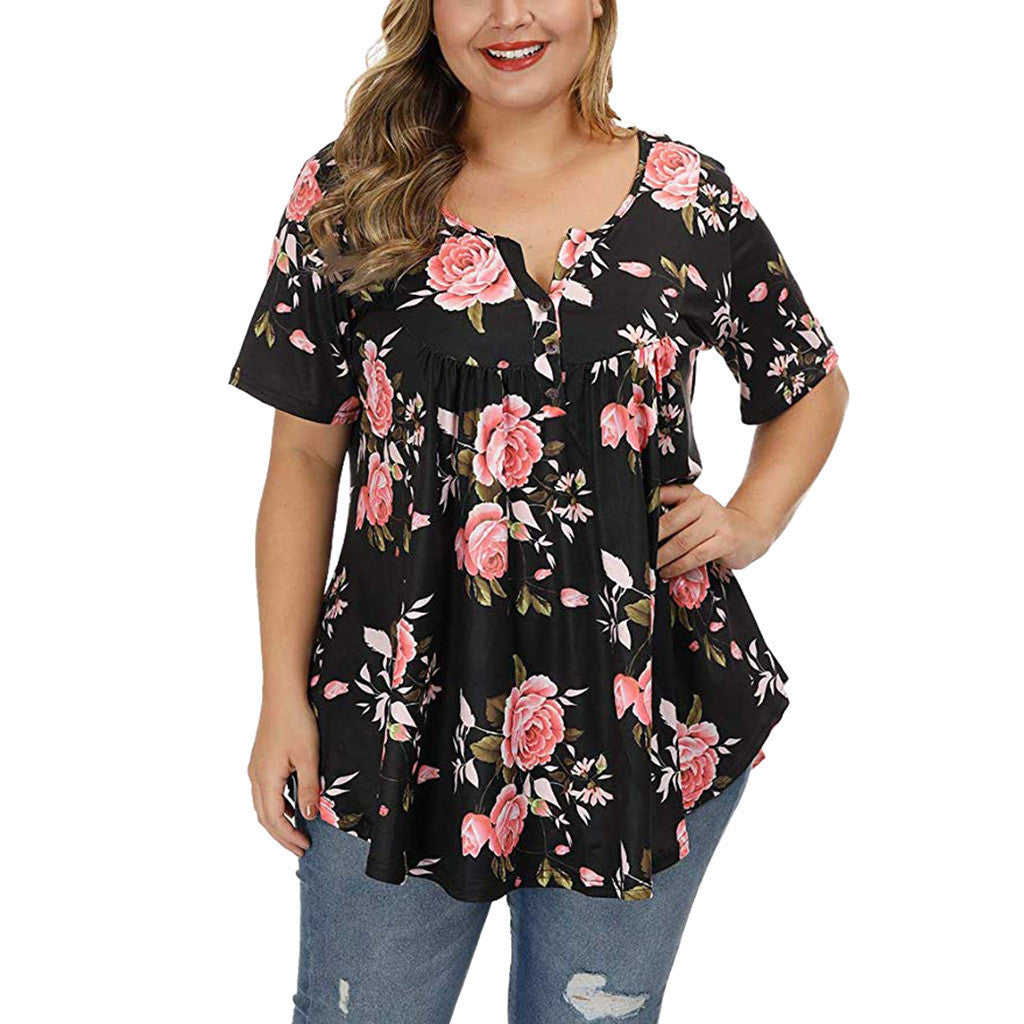 Women’s Plus Size Casual Loose Top – Relaxed Fit Street Fashion Shirt