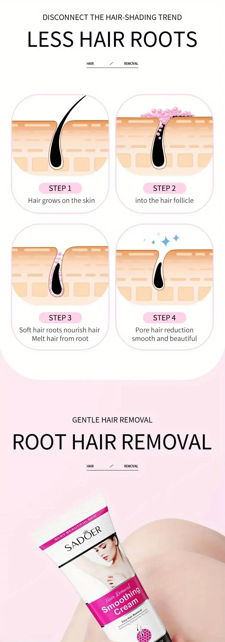 Painless Hair Removal Cream for Women – Sensitive Formula