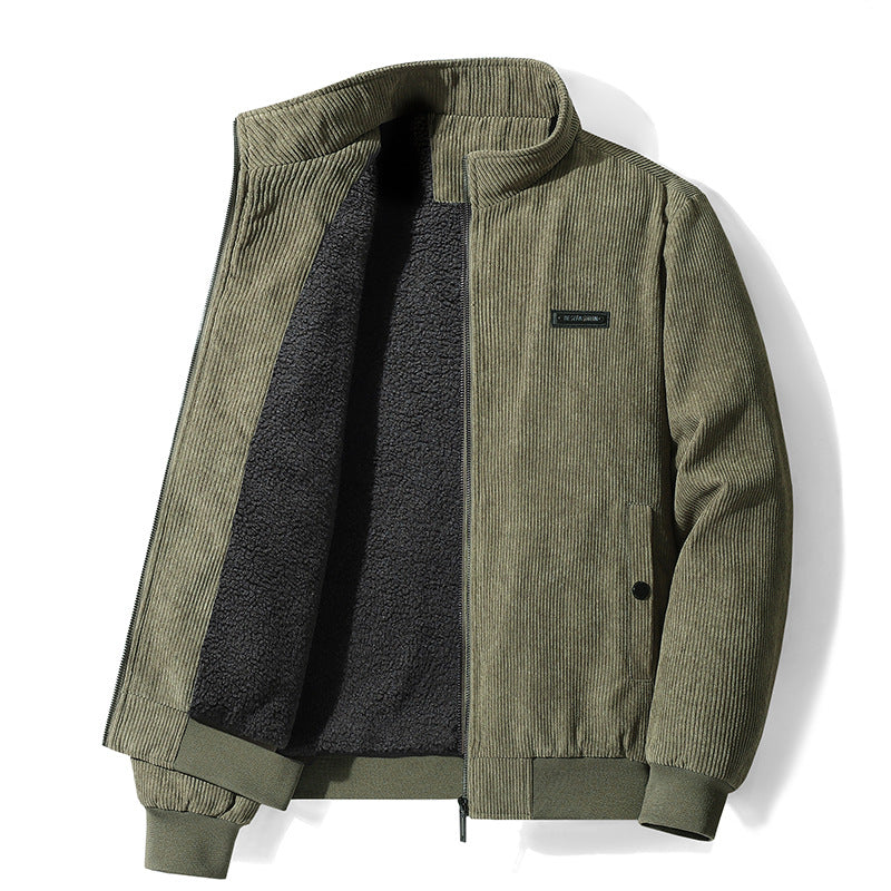 Men’s Thickened Corduroy Lamb Coat – Warm Plus Size Winter Jacket