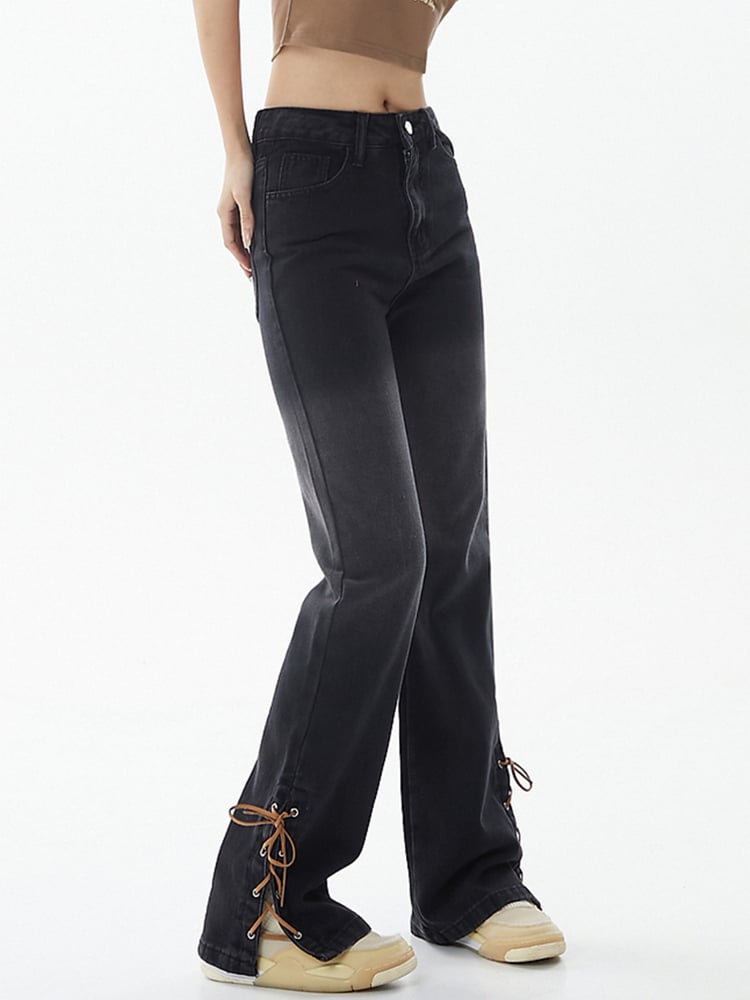 Women’s Trendy High-Waist Straight-Leg Pants – Slim Washed Casual Mopping Trousers, S–XL