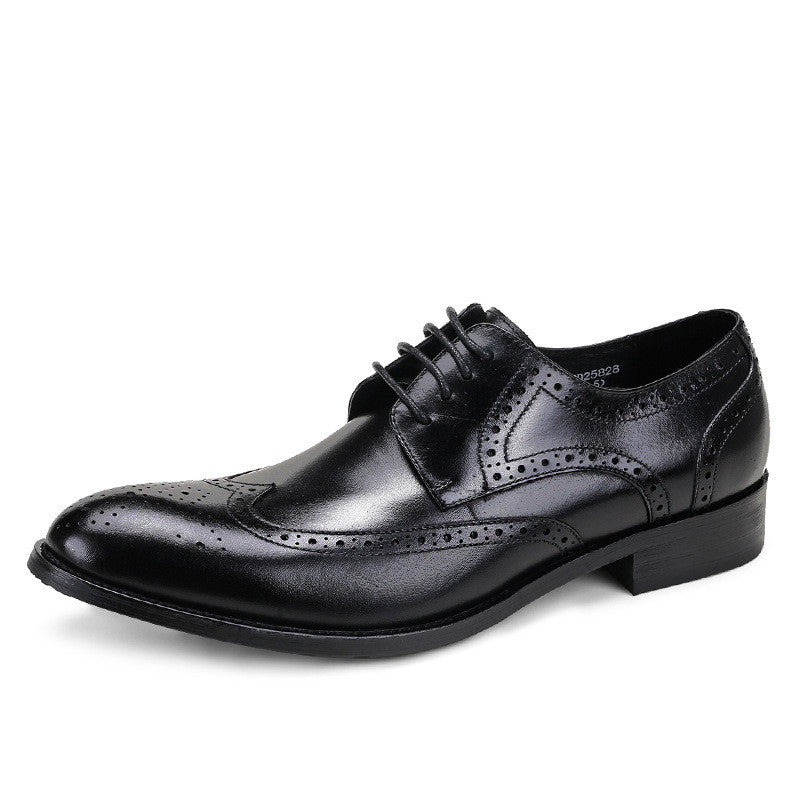 Men’s Genuine Leather Brogue Dress Shoes – Classic Business Formal Footwear