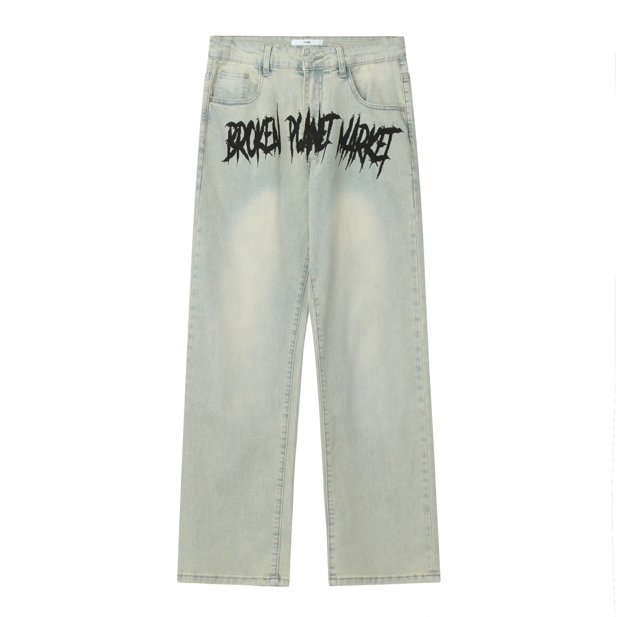 Men’s Embroidered Straight-Leg Denim Trousers – Stylish Casual Jeans