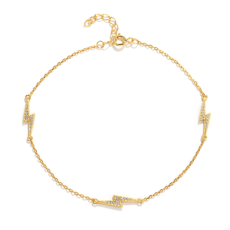 Sterling Silver Diamond Anklet with Small Accessories