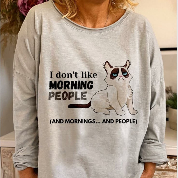 Loose Dynamic Print T-Shirt Sweater for Women