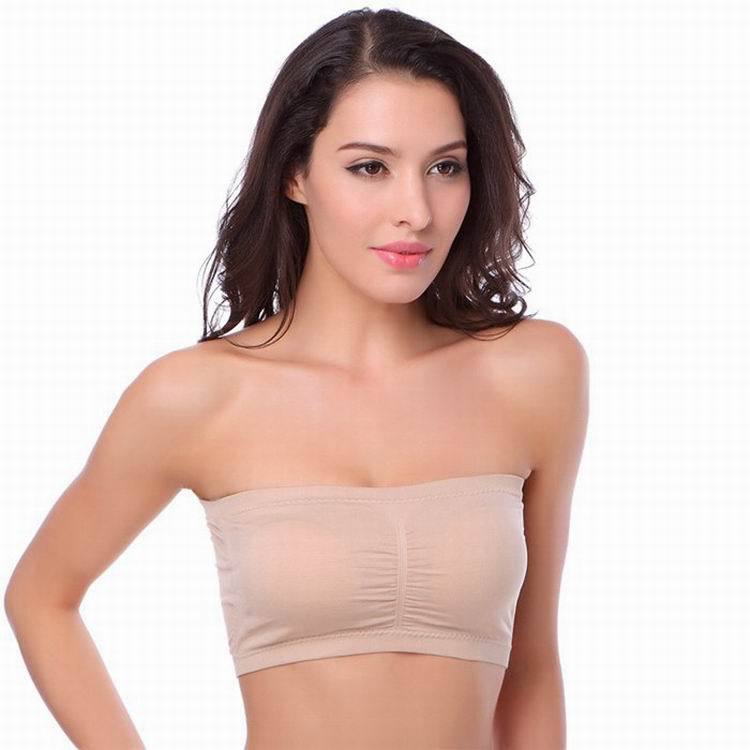 Women’s Strapless Seamless Padded Bandeau Bra – Comfortable Tube Top Bra