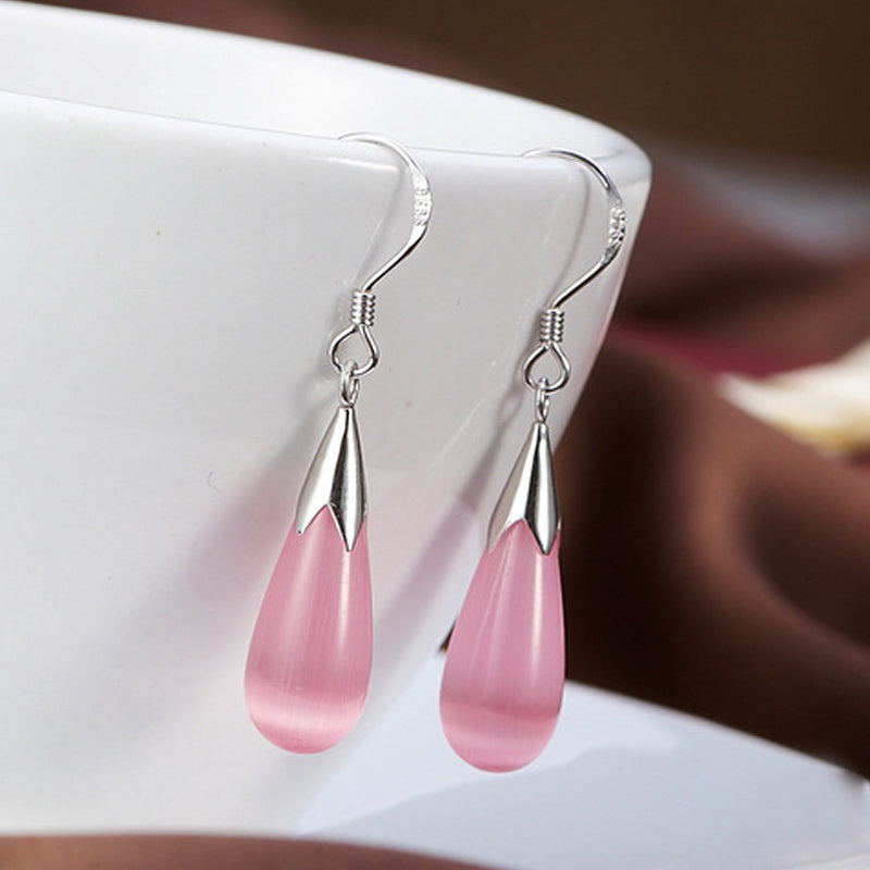 Cat’s Eye Water Drop Earrings – Elegant Lightweight Statement Jewelry